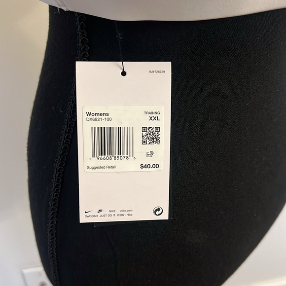 NWT Nike Swoosh Plus Size White Sports Bra Dri-fit Classic Style, Sz XXL - Picture 5 of 11